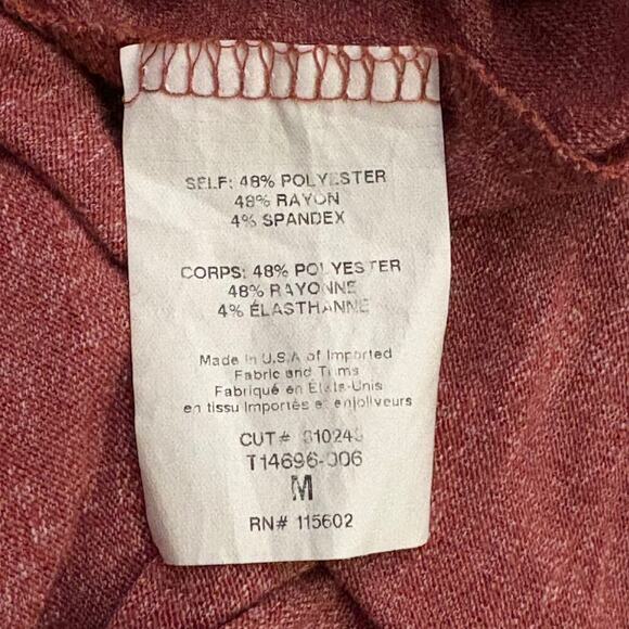 Lush Tank Top Woman's Medium Pink Cross Over Hem Coastal Oversized Flowy - Picture 10 of 13